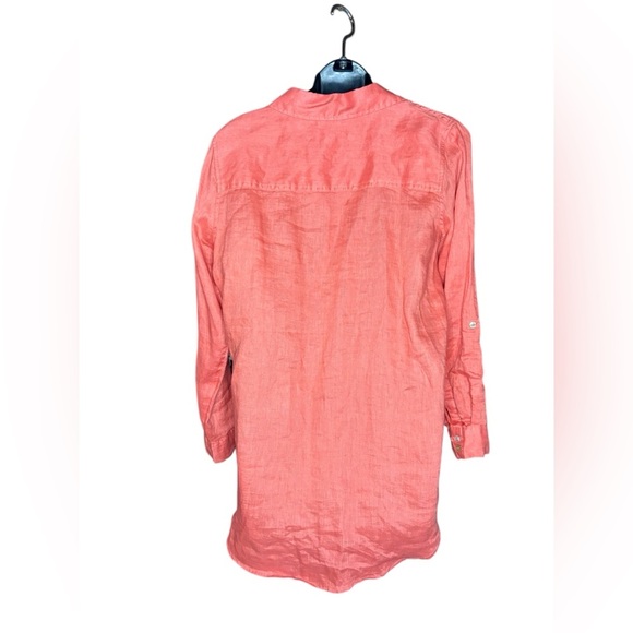 C&C California women’s 100% linen button down long sleeve shirt size small used - Picture 2 of 6